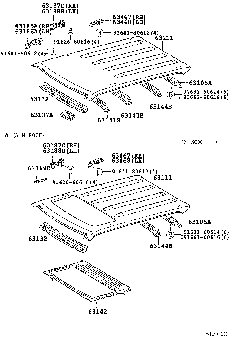 63111-60902 PANEL, ROOF product image