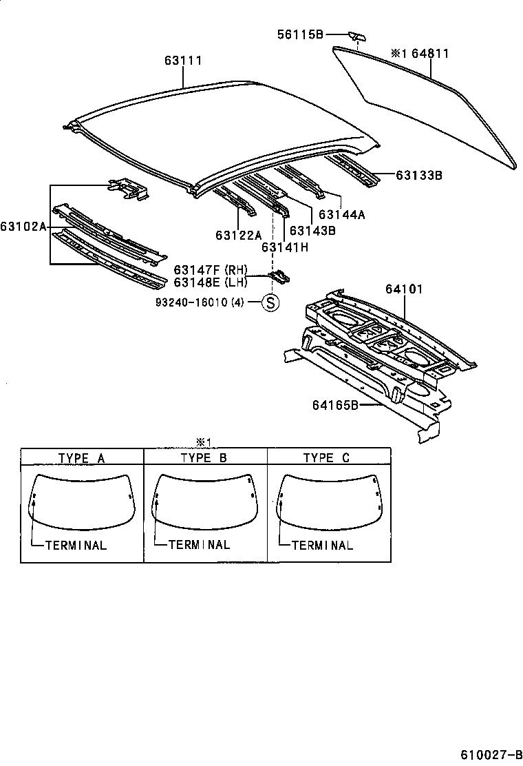 Toyota 63201-AA010 GLASS SUB-ASSY, SLIDING ROOF