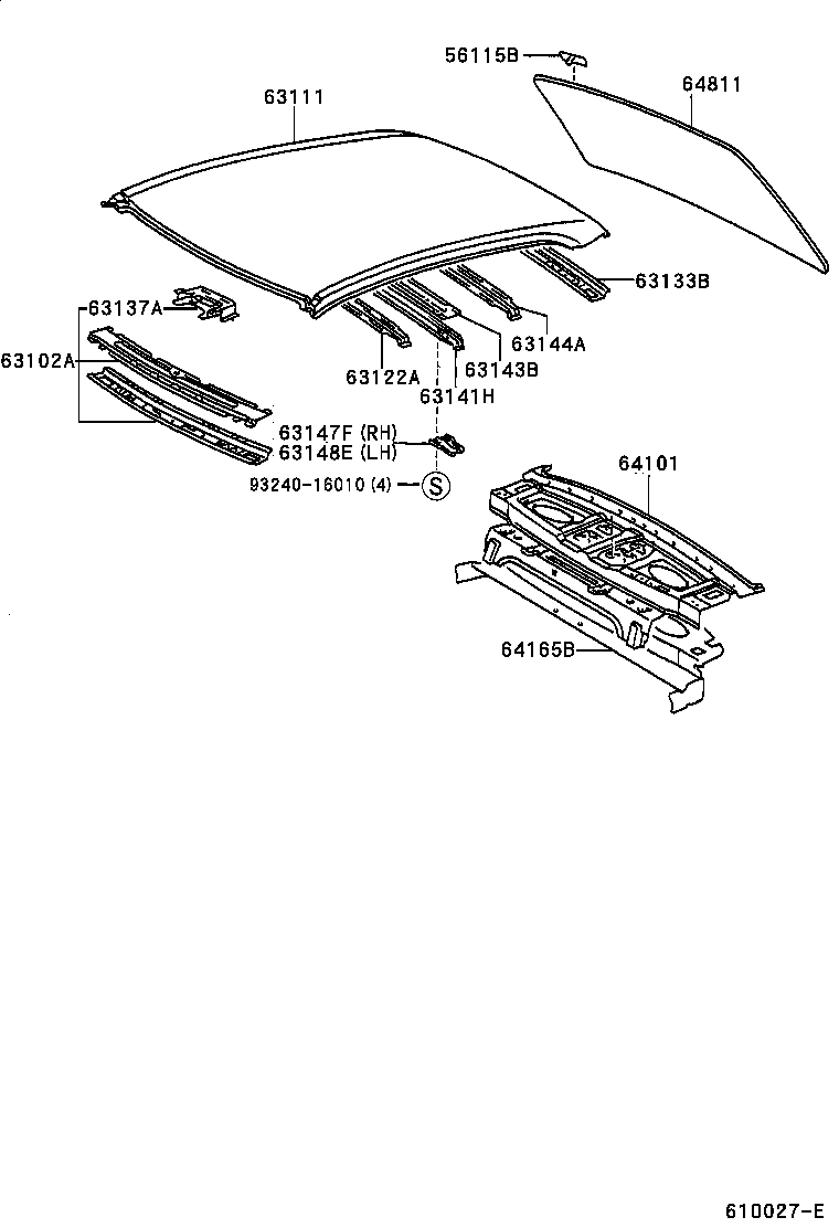 63142-33030 REINFORCEMENT, ROOF PANEL, NO.2 product image