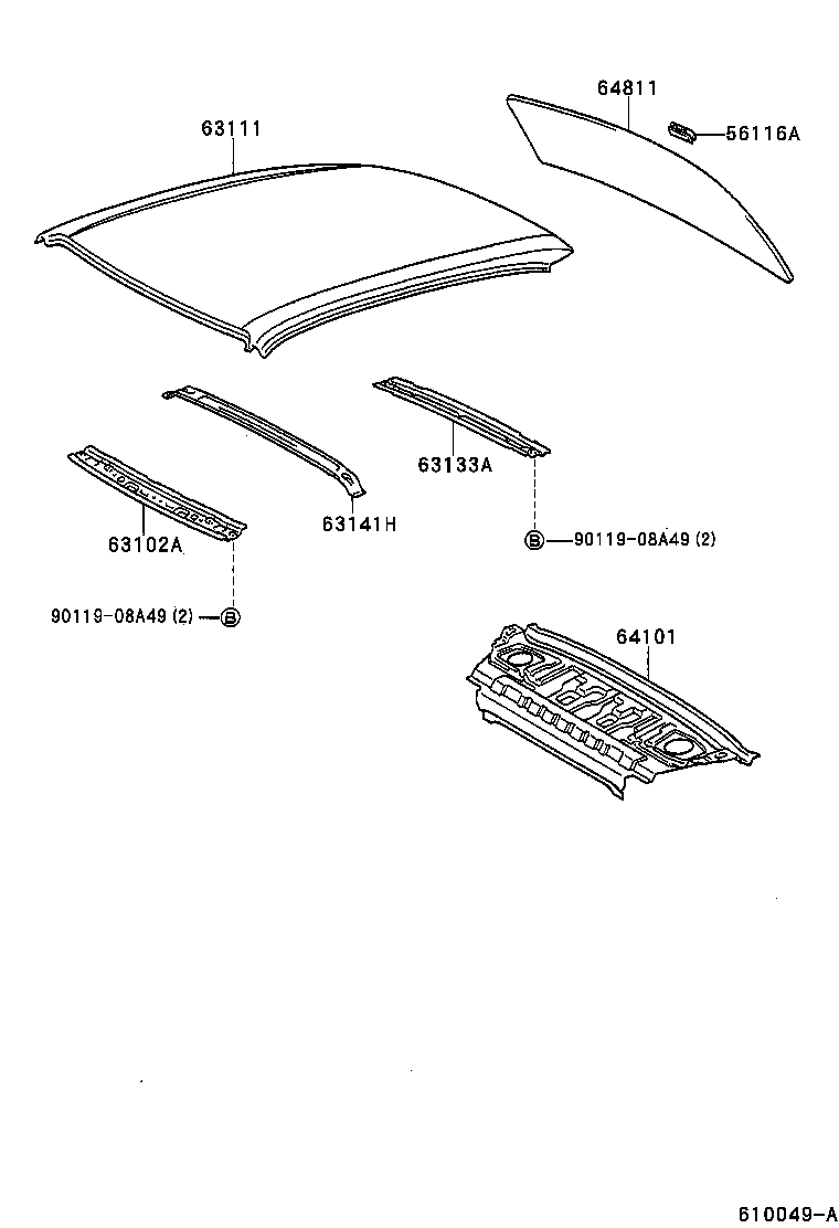 Toyota 64811-16541 GLASS, BACK WINDOW