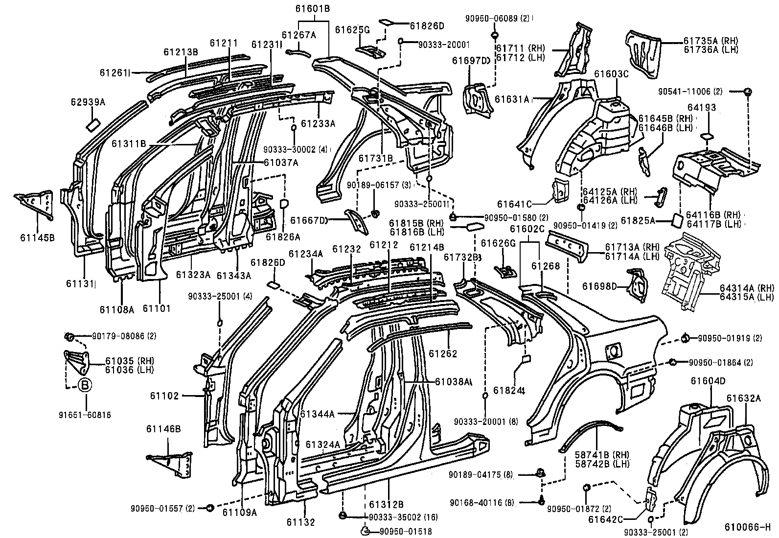 61631-33902 PANEL, QUARTER WHEEL HOUSE, OUTER RH product image