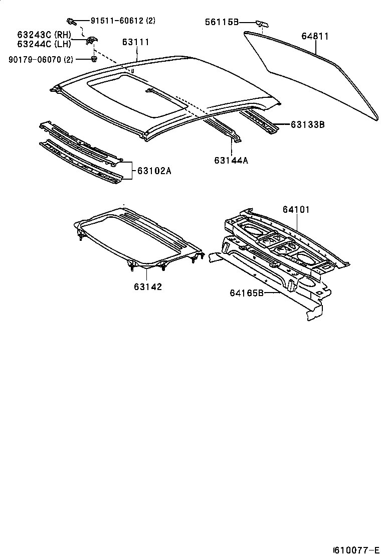 64811-33360 GLASS, BACK WINDOW product image
