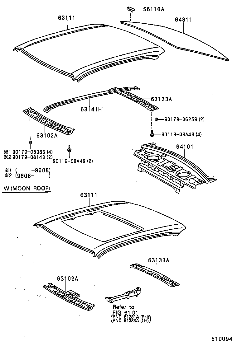 63111-16260 PANEL, ROOF product image