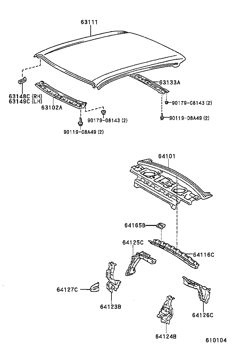 63111-16260 PANEL, ROOF product image
