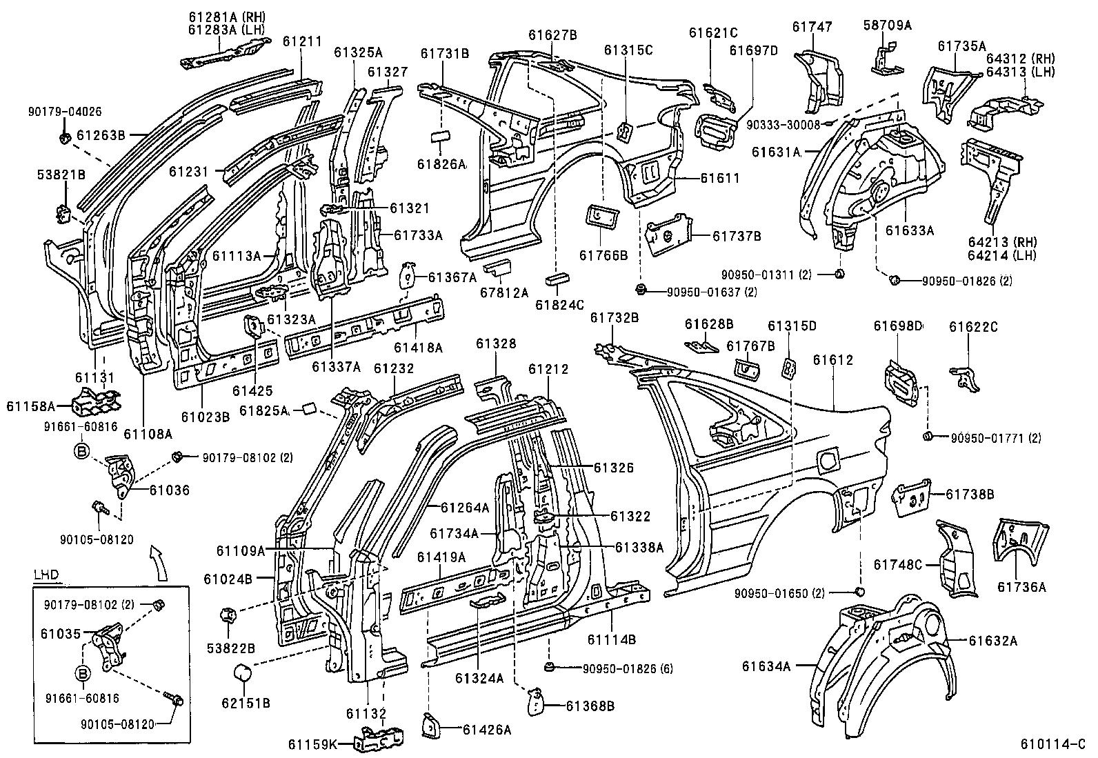 61675-16010 REINFORCEMENT, REAR SUSPENSION SPRING SUPPORT product image