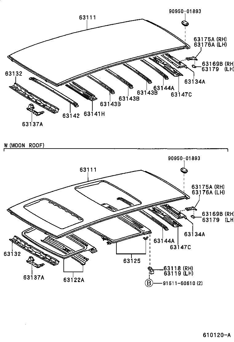 63111-44020 PANEL, ROOF product image