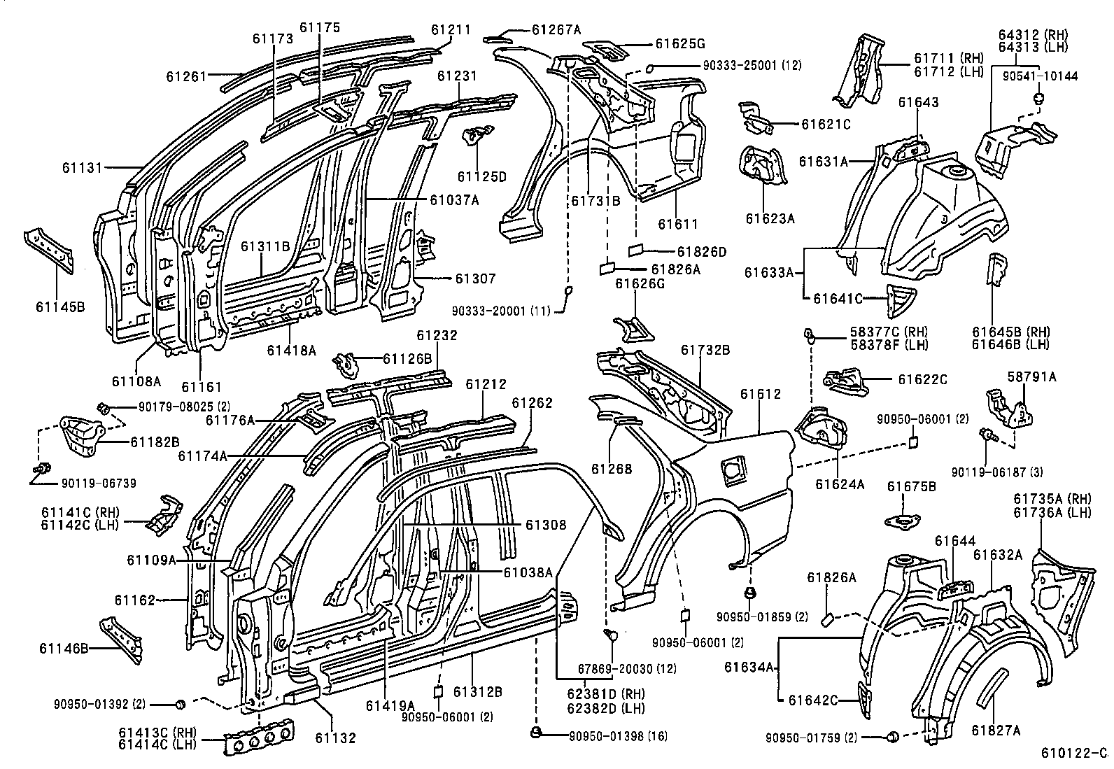 61601-22979 PANEL, QUARTER, RH product image