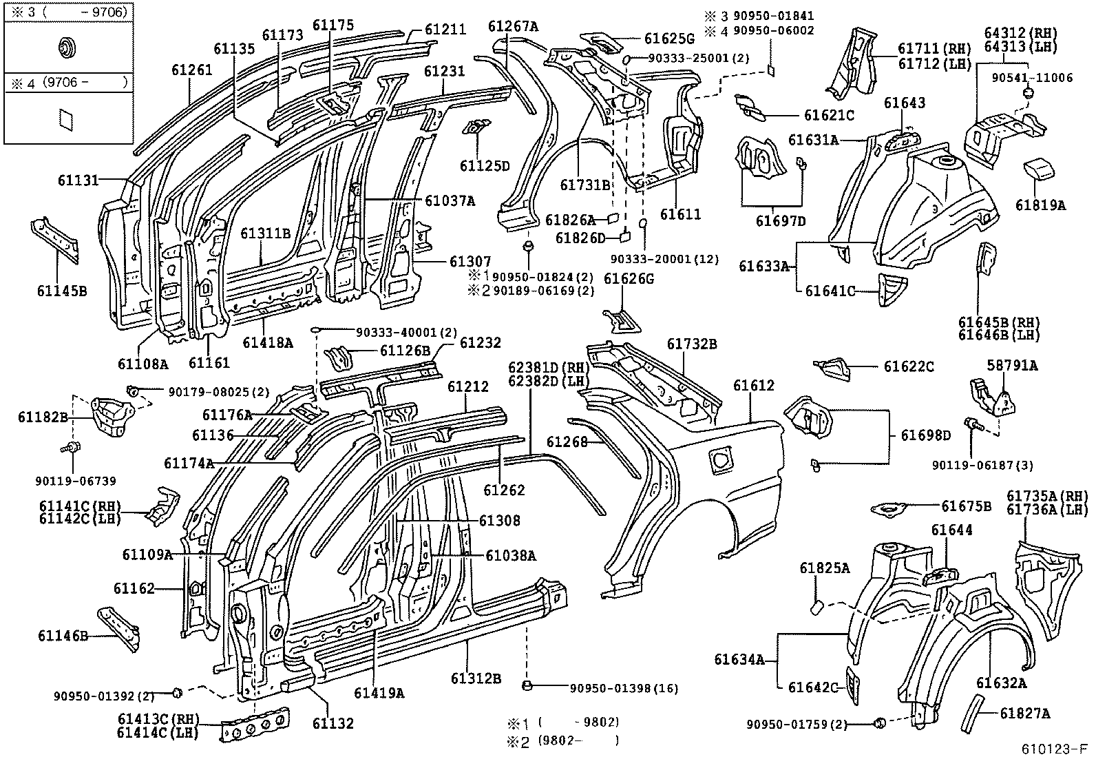 61601-22981 PANEL, QUARTER, RH product image