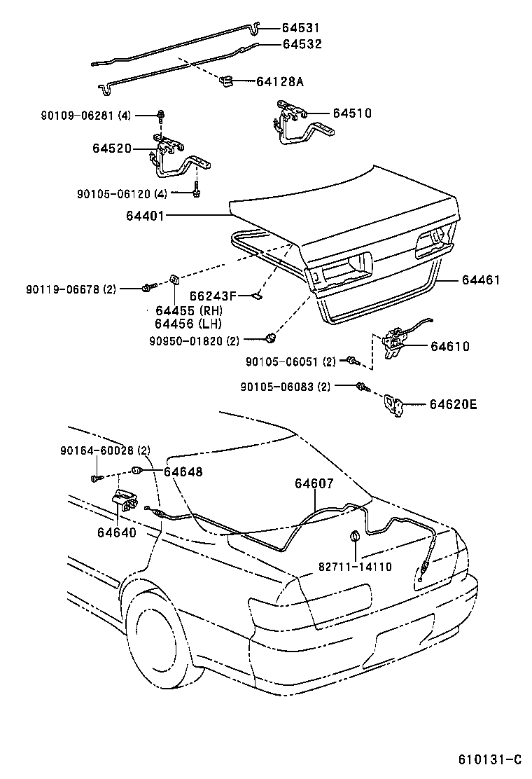 64456-22010 CUSHION, LUGGAGE COMPARTMENT DOOR SIDE, LH product image