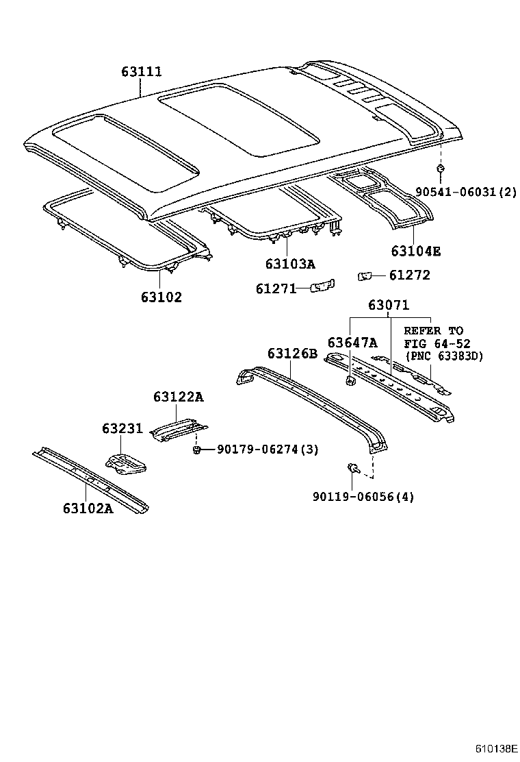 63043-26020 REINFORCEMENT SUB-ASSY, ROOF PANEL product image