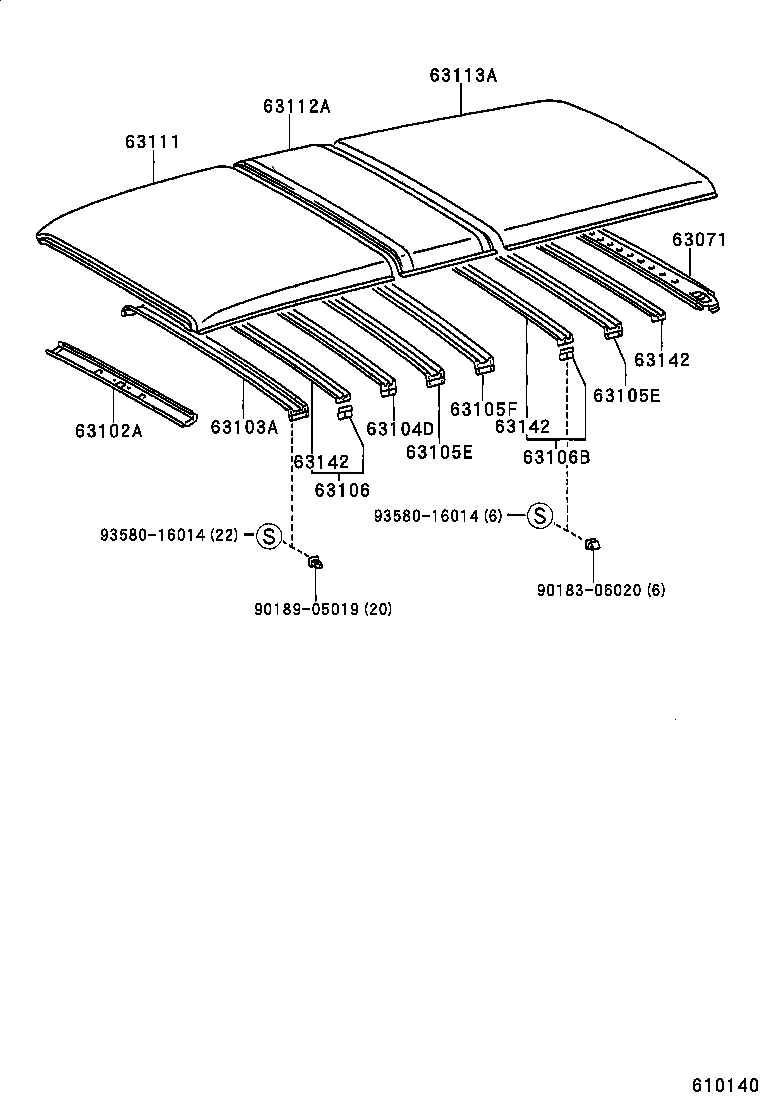 63103-26902 REINFORCEMENT SUB-ASSY, ROOF PANEL product image