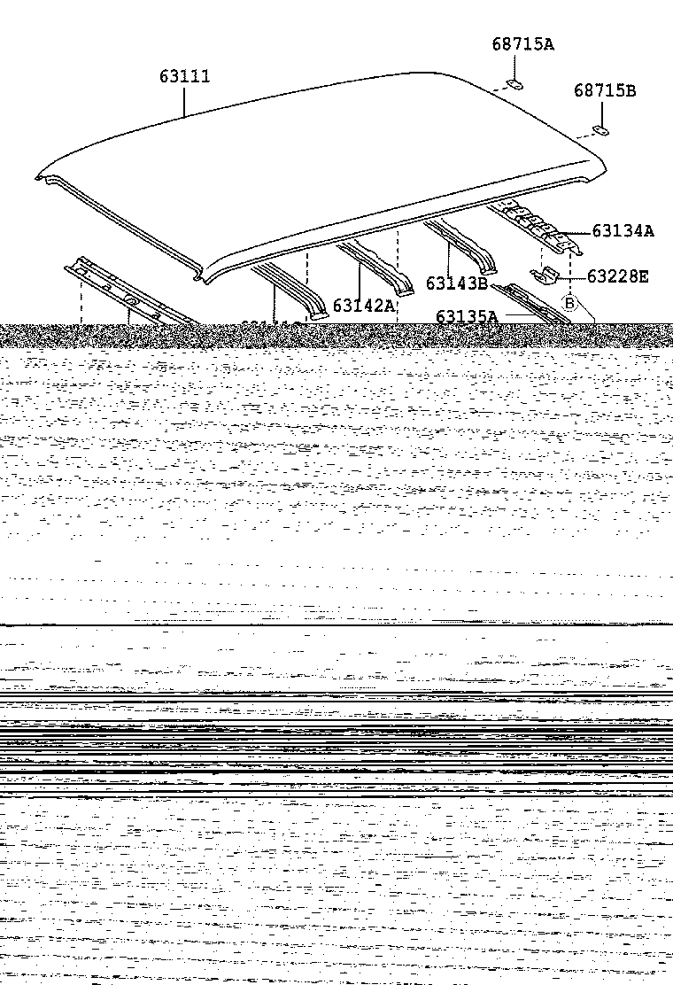 63141-28100 REINFORCEMENT, ROOF PANEL, NO.1 product image
