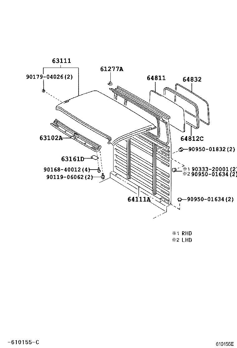 63111-0B100 PANEL, ROOF product image