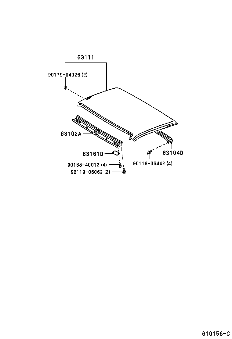 63111-0B100 PANEL, ROOF product image
