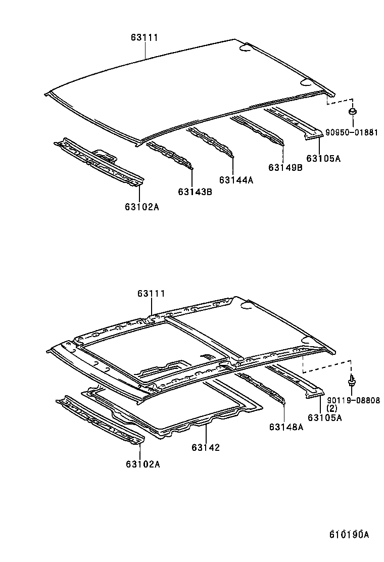 63111-13240 PANEL, ROOF product image