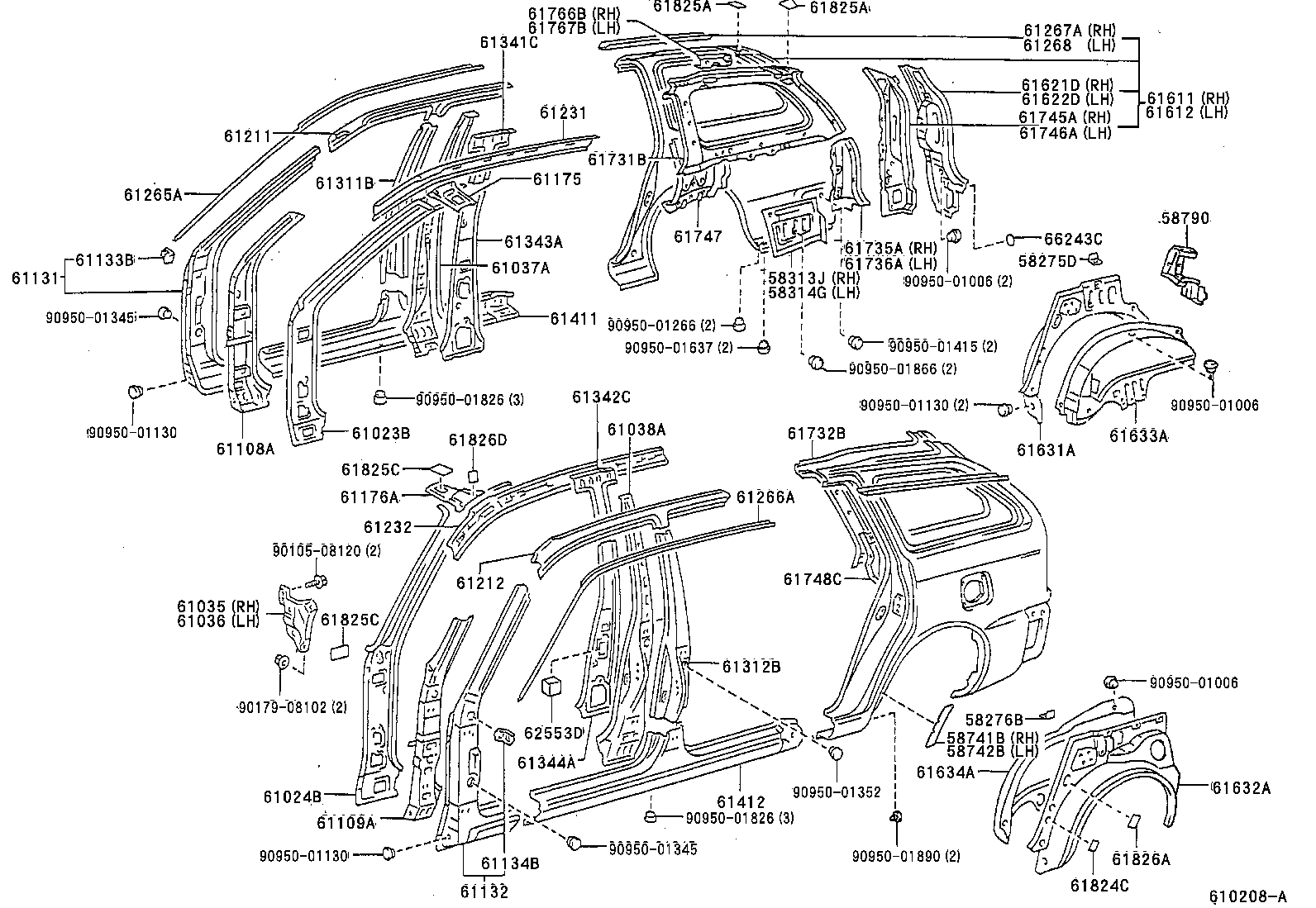 61024-12050 PILLAR SUB-ASSY, FRONT BODY, INNER LH product image