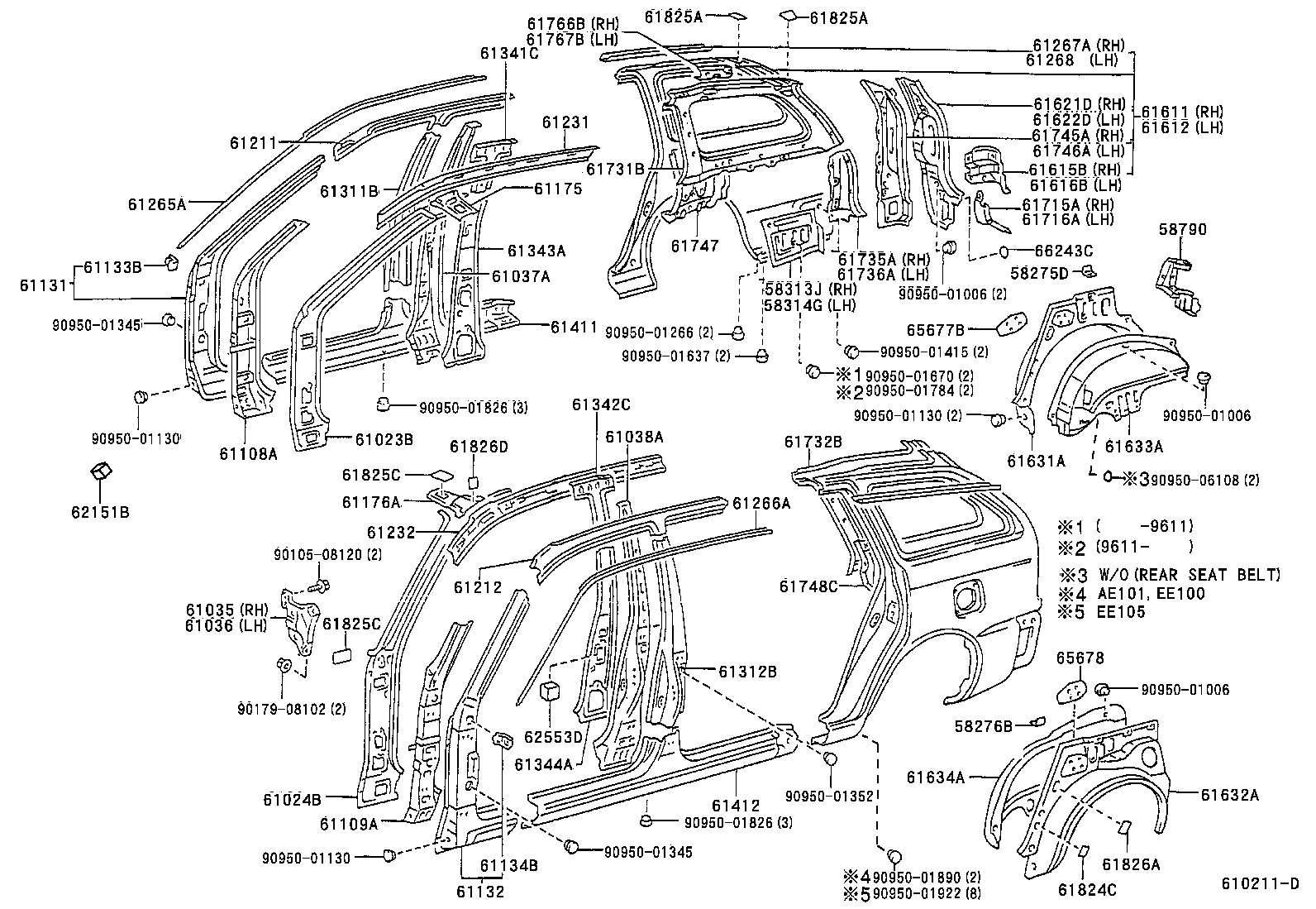 58313-13111 EXTENSION, REAR FLOOR PAN TO QUARTER PANEL, RH product image