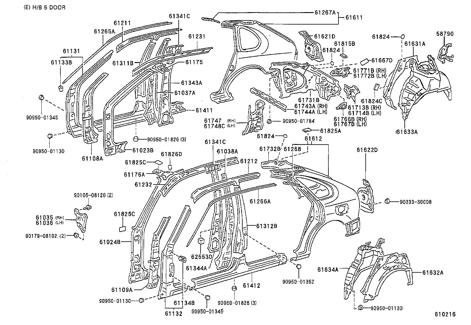 61024-12210 PILLAR SUB-ASSY, FRONT BODY, INNER LH product image