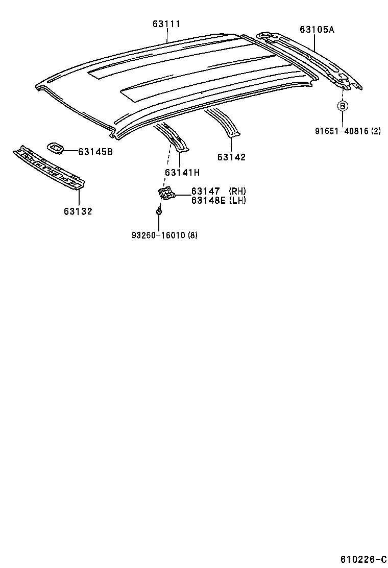 64101-12490 PANEL SUB-ASSY, UPPER BACK product image