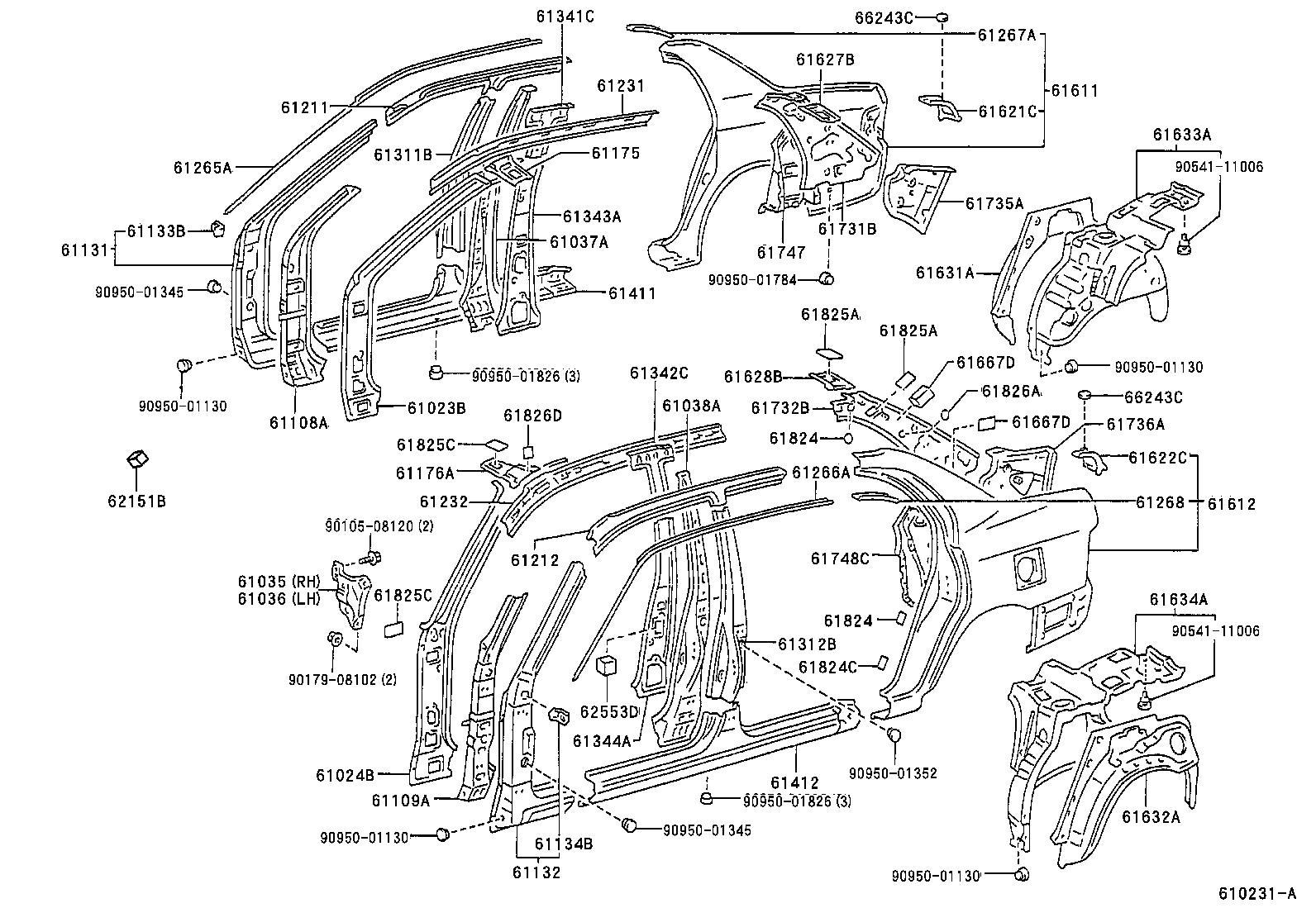 58313-13111 EXTENSION, REAR FLOOR PAN TO QUARTER PANEL, RH product image