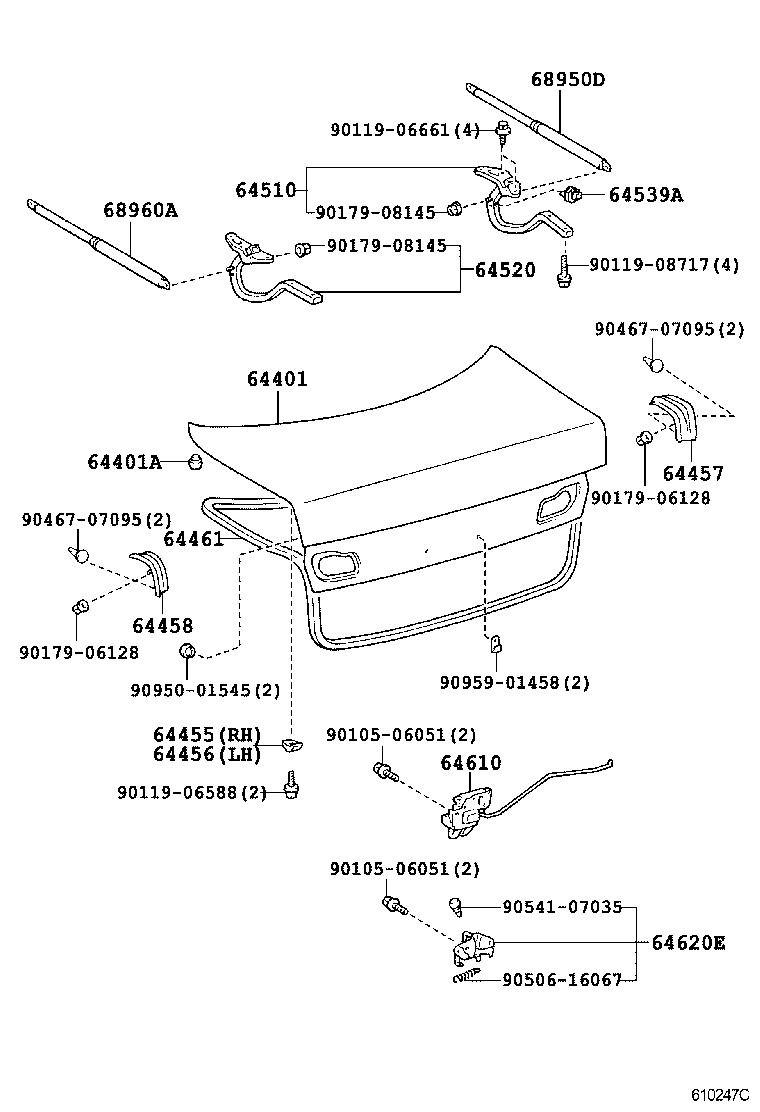 64401-50907 PANEL SUB-ASSY, LUGGAGE COMPARTMENT DOOR product image