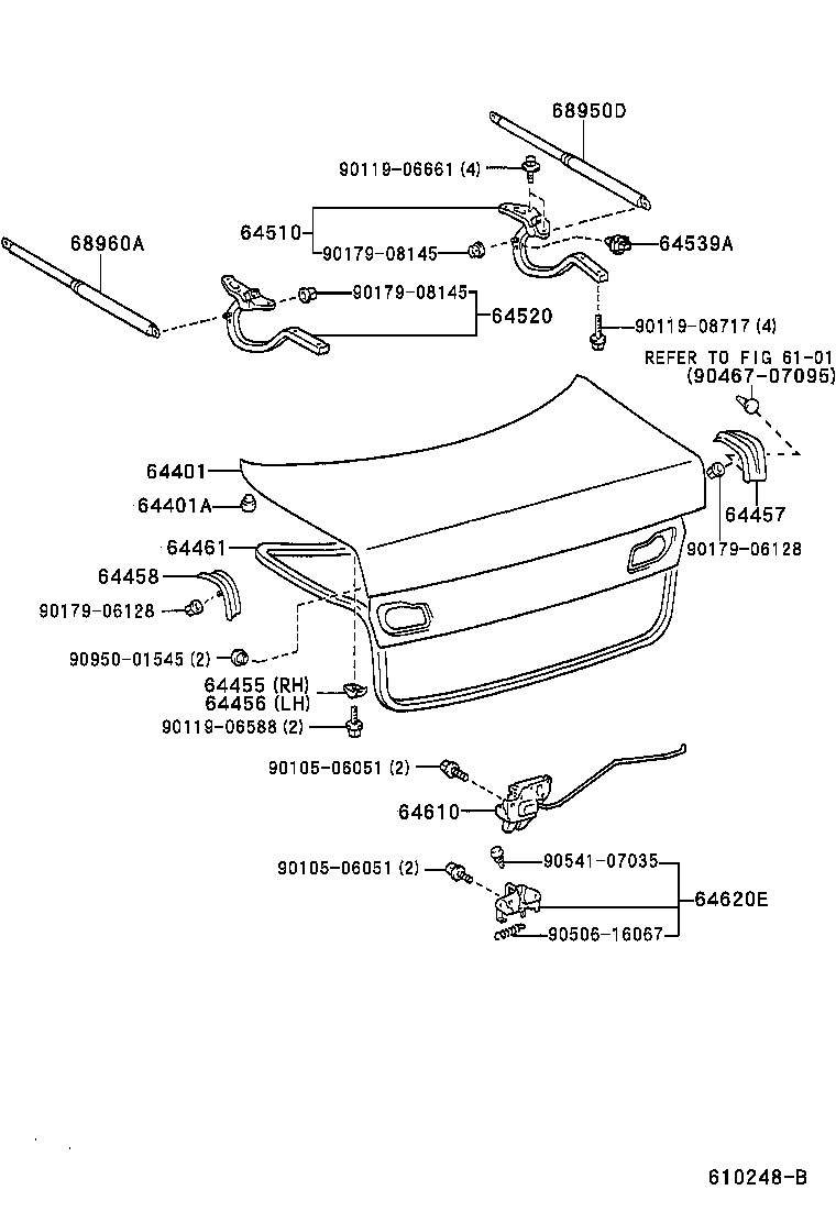 Toyota 64401-50909 PANEL SUB-ASSY, LUGGAGE COMPARTMENT DOOR