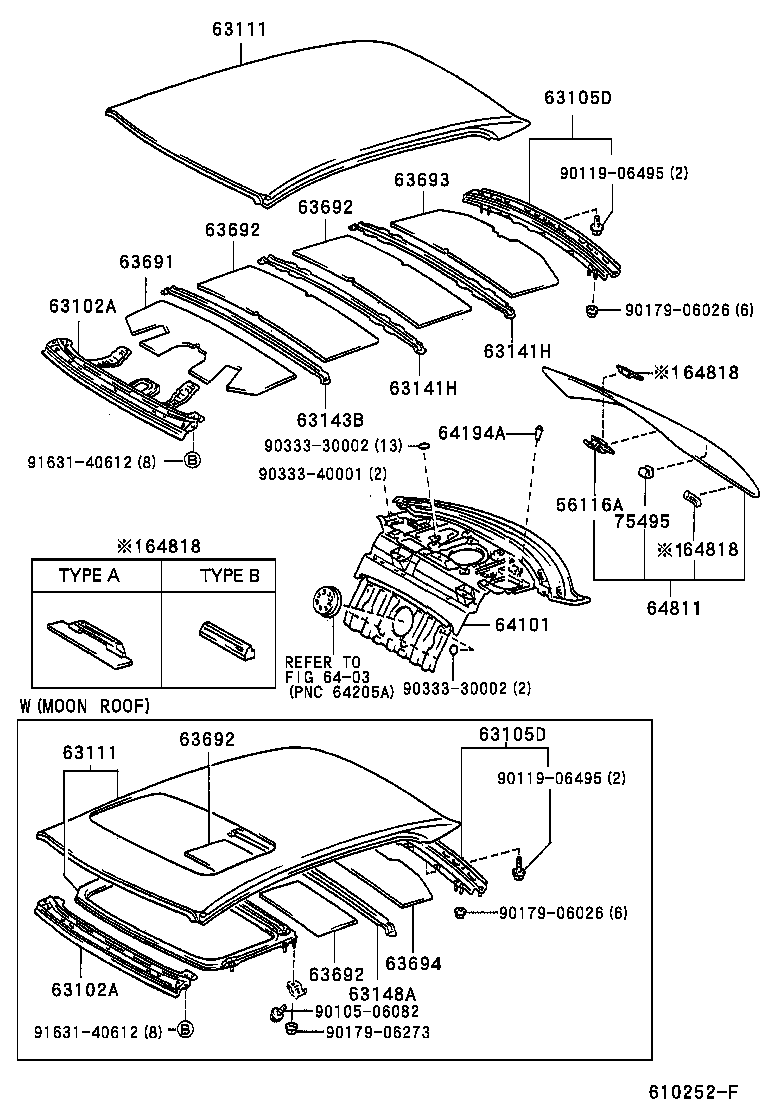 Toyota 64101-50150 PANEL SUB-ASSY, UPPER BACK