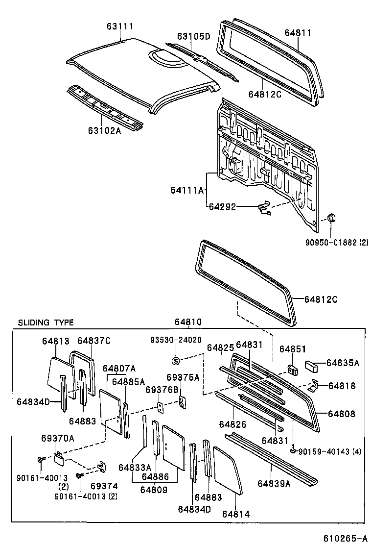 Toyota 63111-04070 PANEL, ROOF