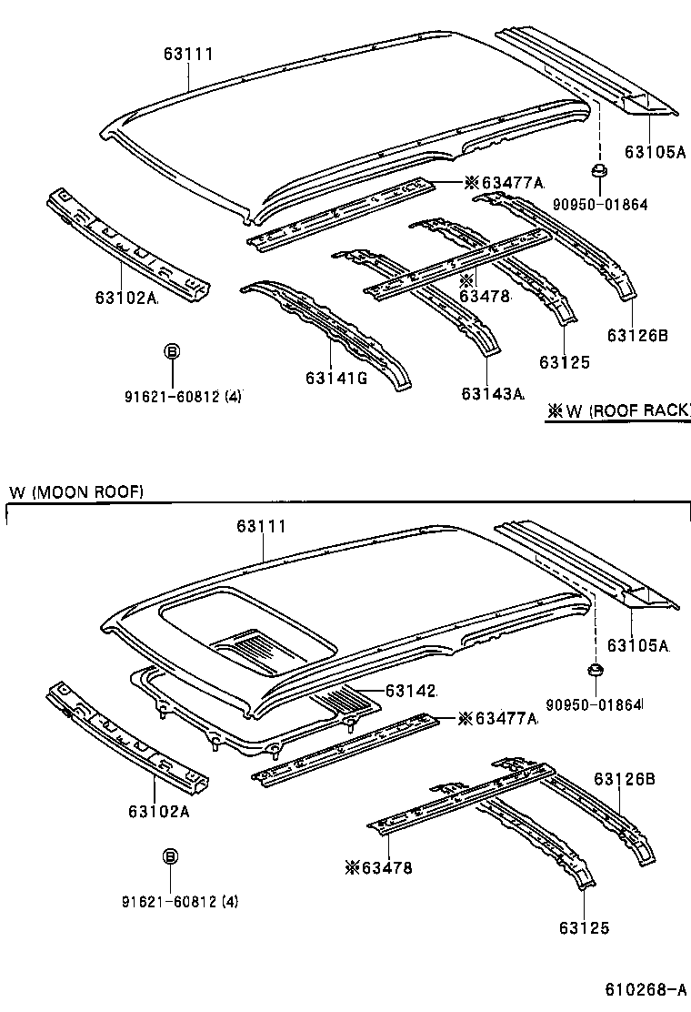 Toyota 63201-35040 GLASS SUB-ASSY, SLIDING ROOF