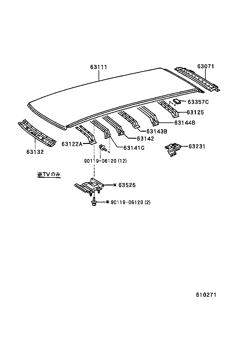 63111-28031 PANEL, ROOF product image