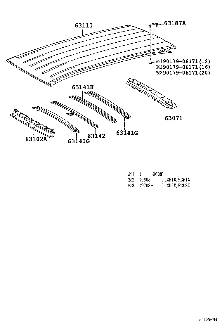 63141-26110 REINFORCEMENT, ROOF PANEL, NO.1 product image