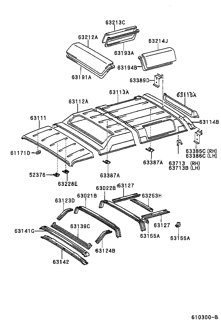 63103-65020 REINFORCEMENT, ROOF PANEL, NO.1 product image
