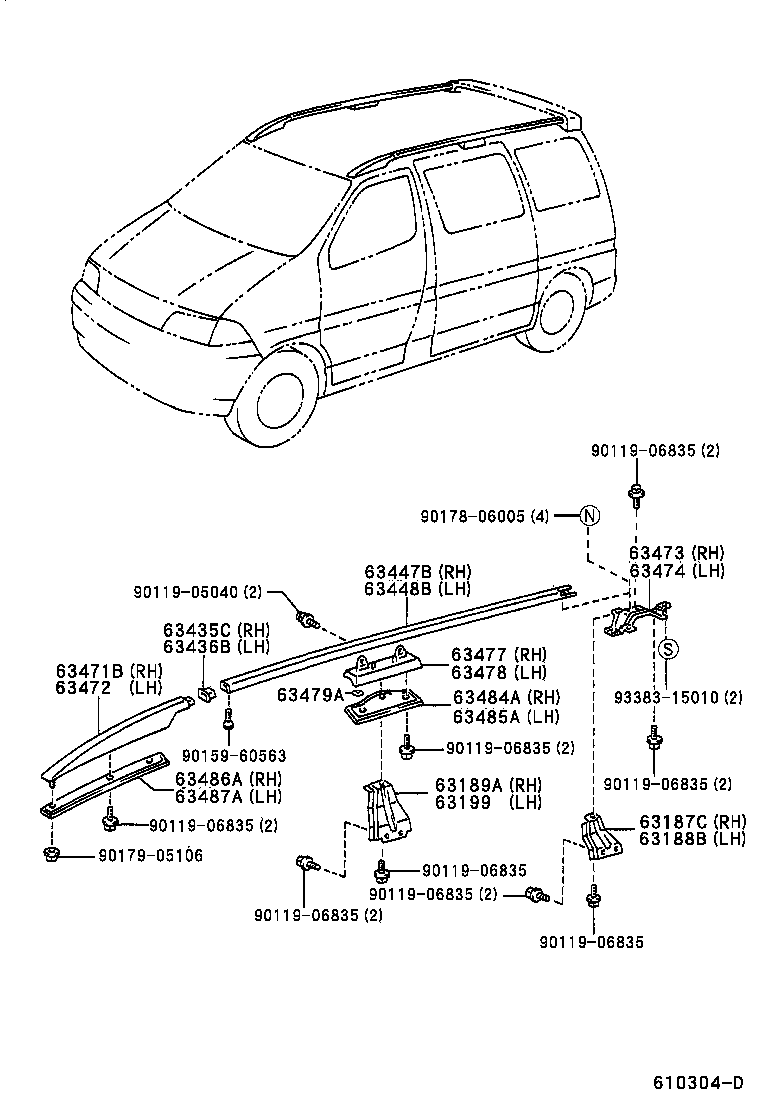 63025-26060 LINK SUB-ASSY, TILT ROOF, RH product image