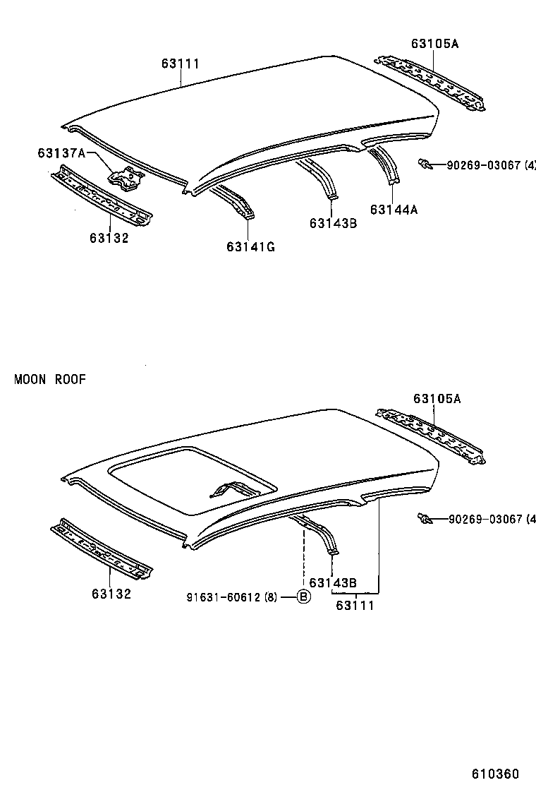 63109-13010 PANEL, ROOF product image