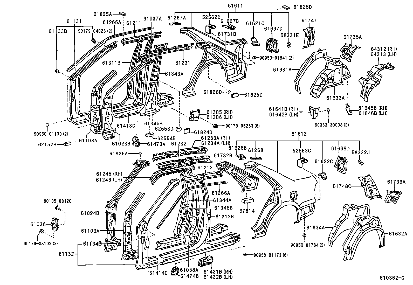 61602-1E940 PANEL, QUARTER, LH product image