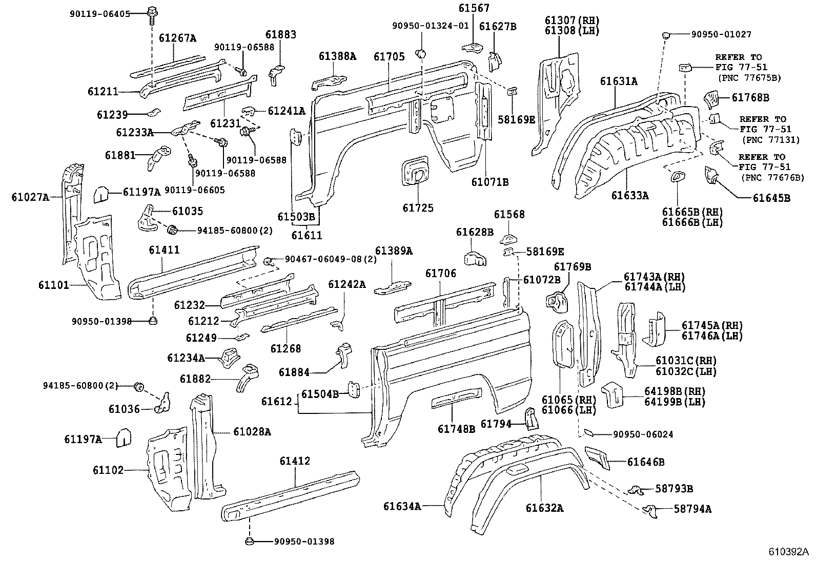 61611-60330 PANEL, QUARTER, RH product image