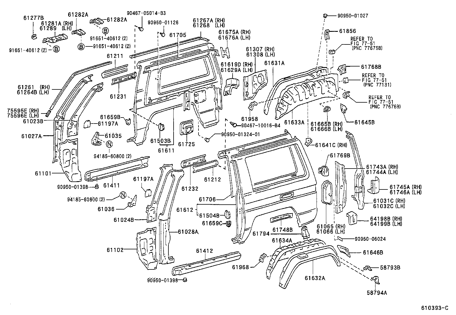 61611-60330 PANEL, QUARTER, RH product image