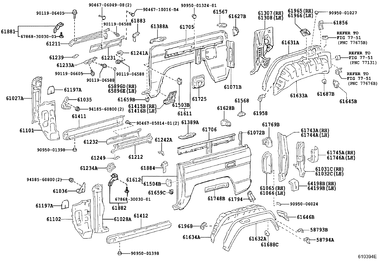 61611-60330 PANEL, QUARTER, RH product image