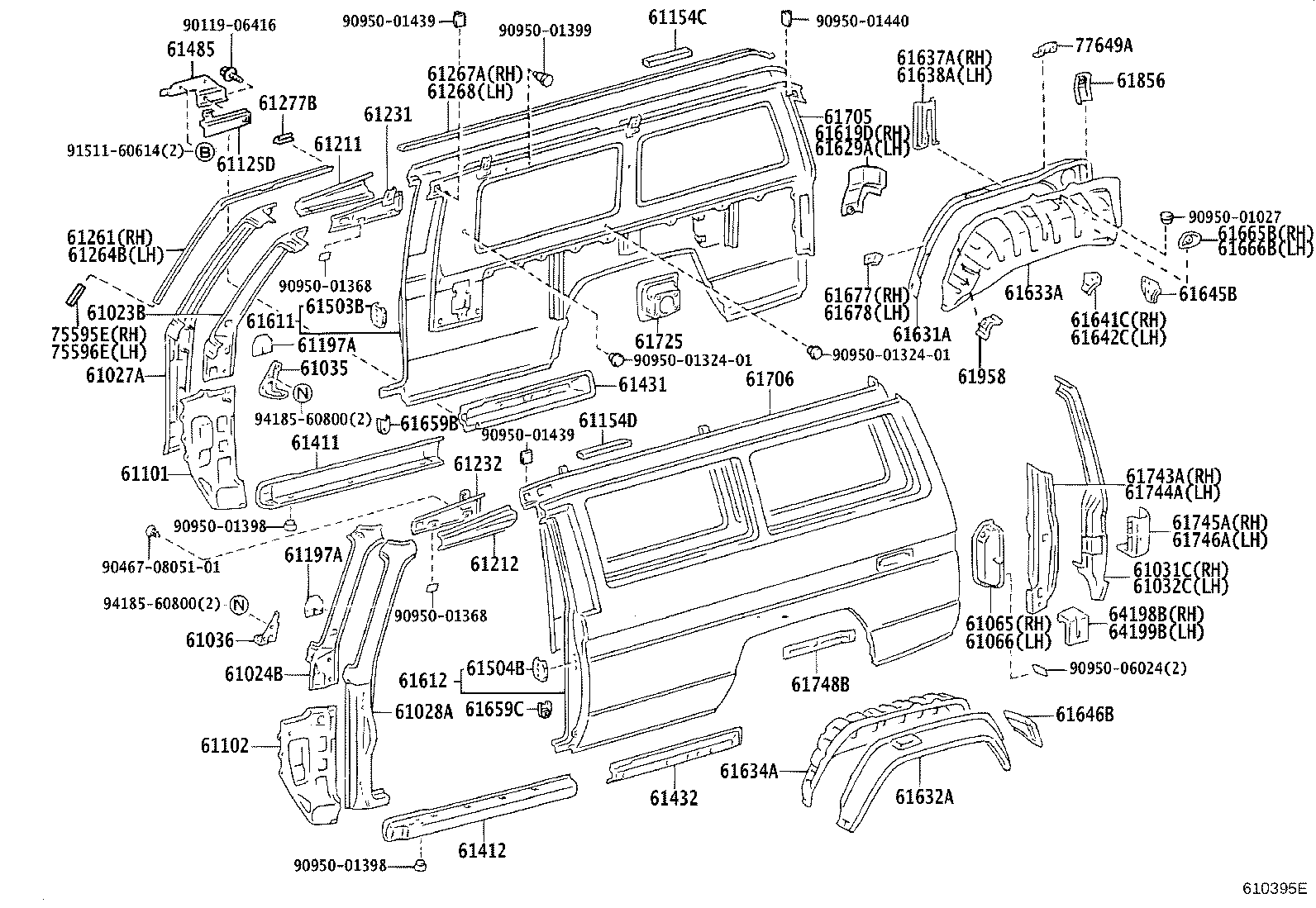 61611-60330 PANEL, QUARTER, RH product image