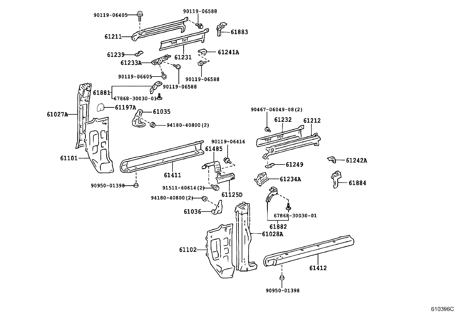 61611-60330 PANEL, QUARTER, RH product image