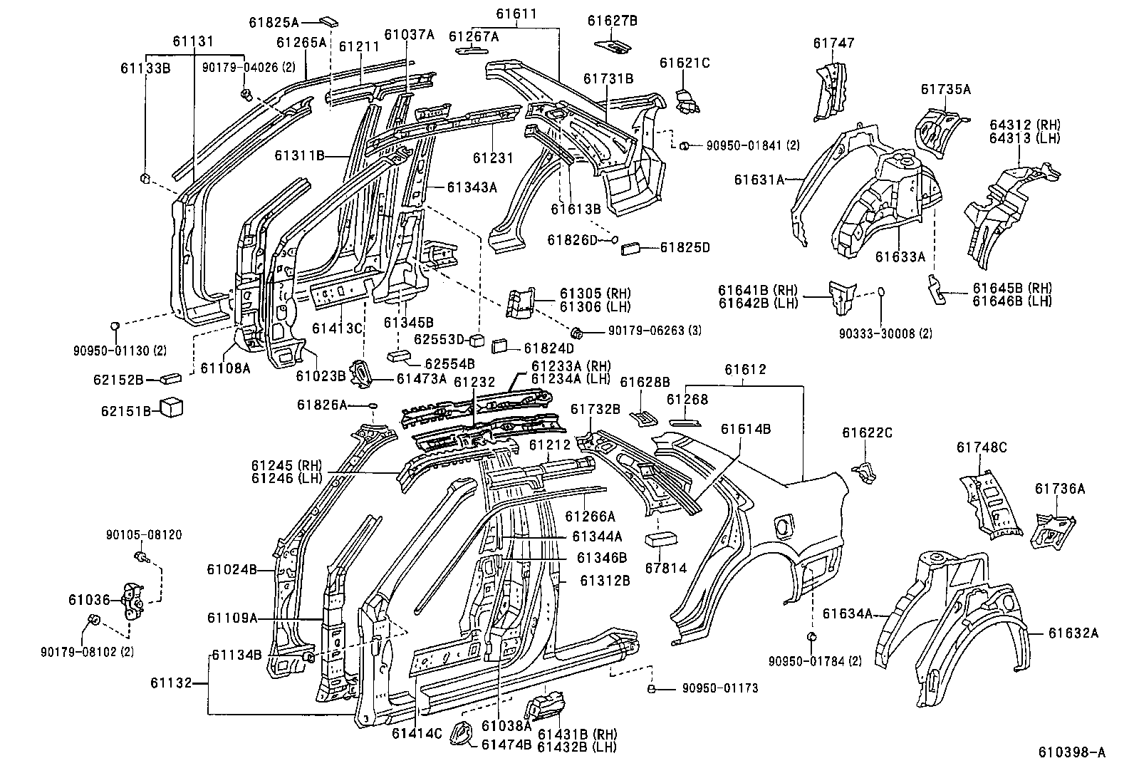 61622-12340 TROUGH, LUGGAGE COMPARTMENT OPENING, LH product image