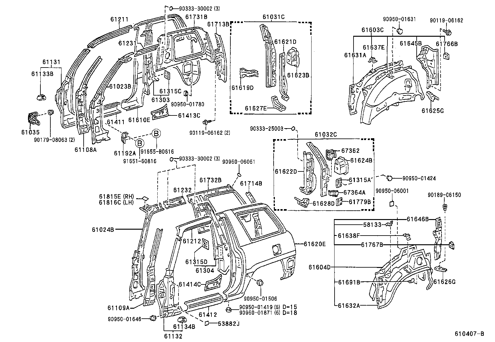 61631-42010 PANEL, QUARTER WHEEL HOUSE, OUTER RH product image