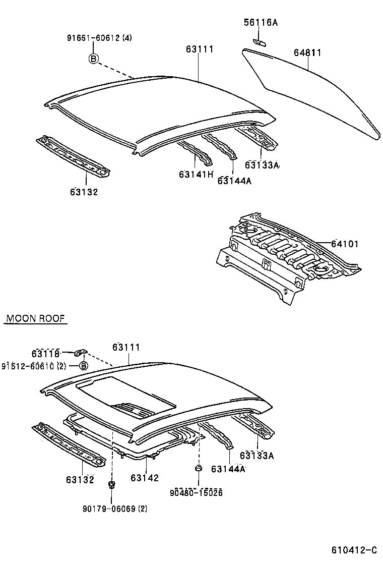 63109-13010 PANEL, ROOF product image
