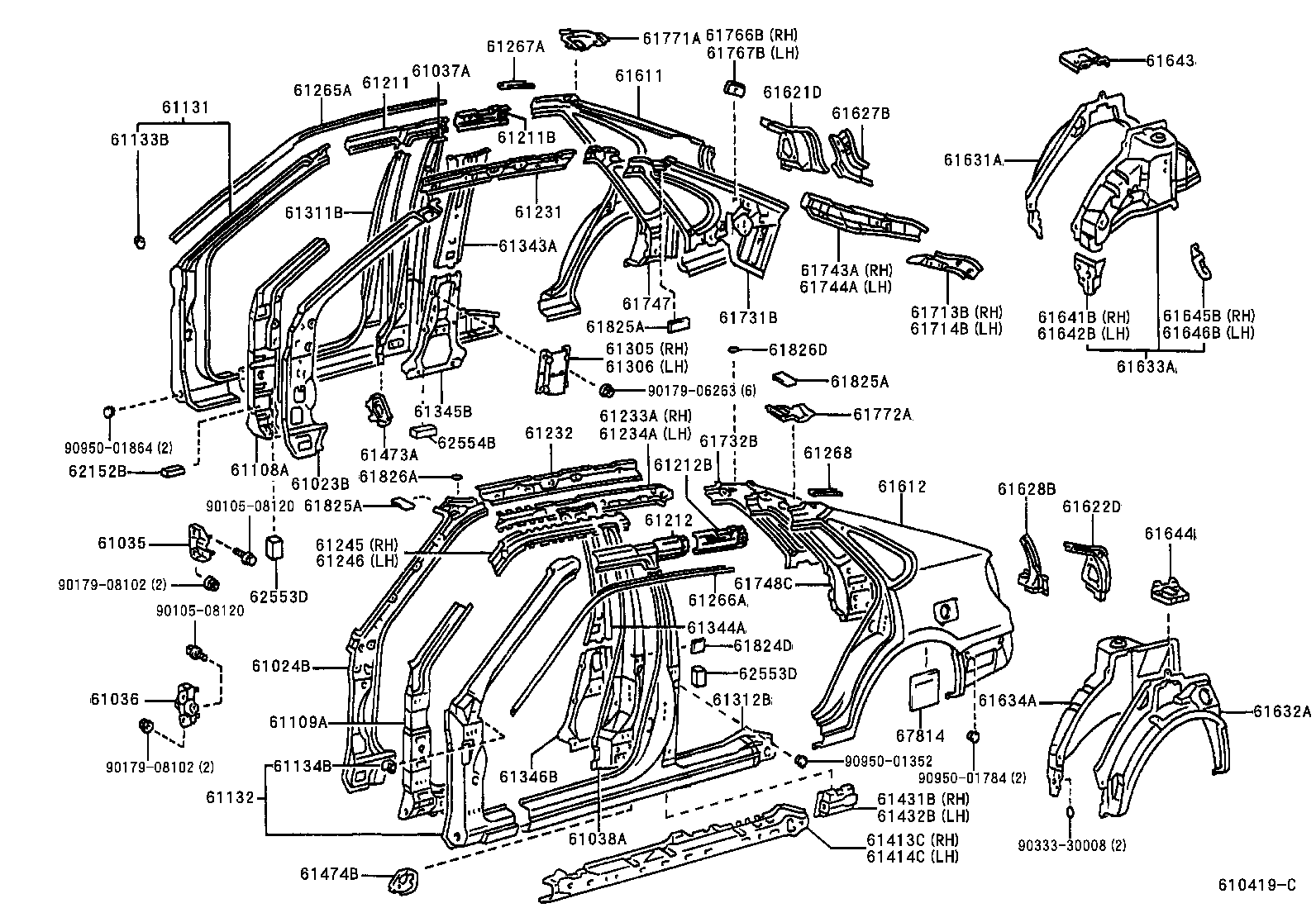61601-1E944 PANEL, QUARTER, RH product image