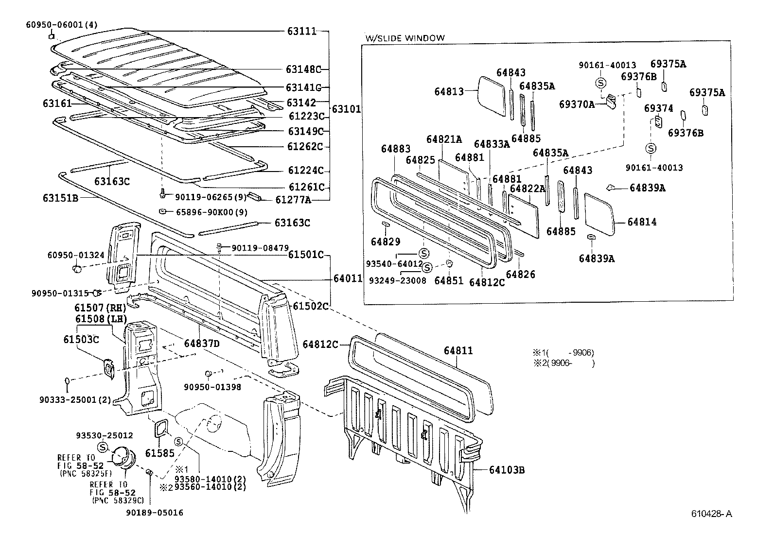 64831-60010 WEATHERSTRIP, BACK WINDOW GLASS product image