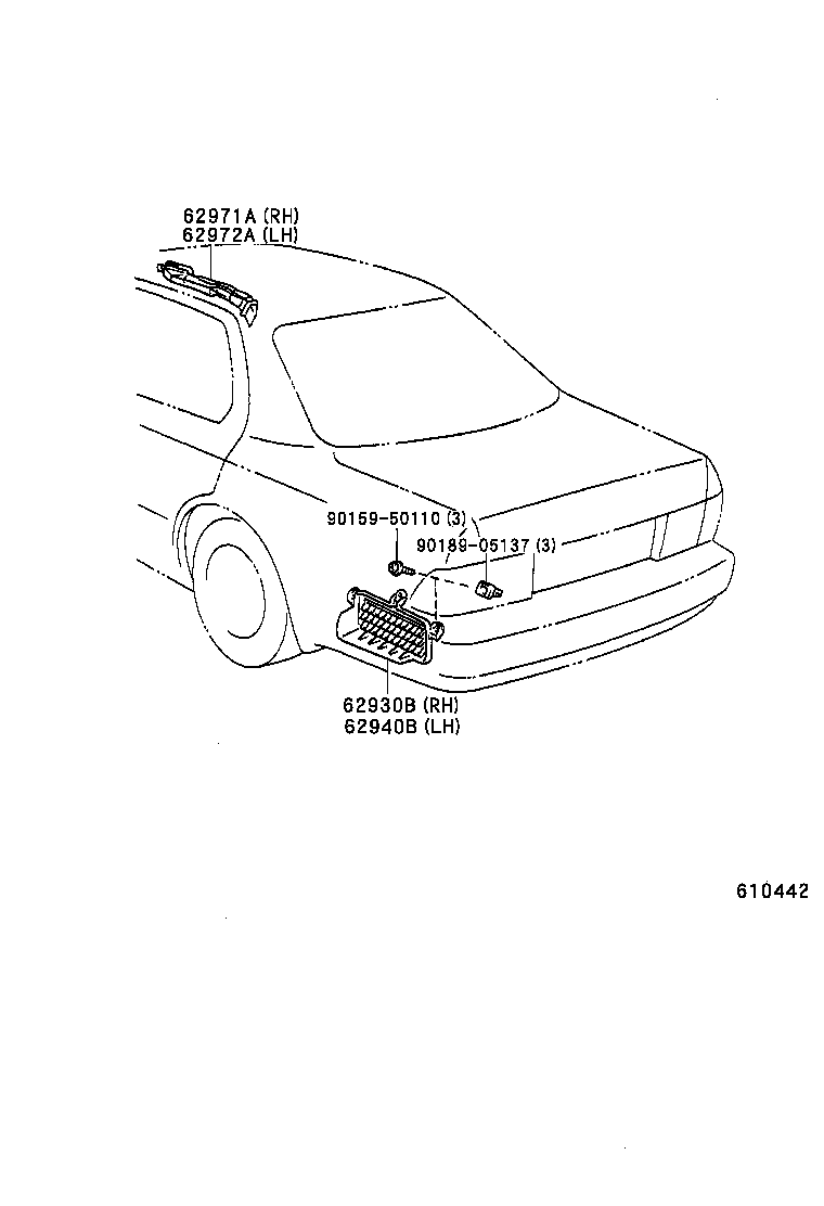 62940-50030 DUCT ASSY, QUARTER VENT, LH product image