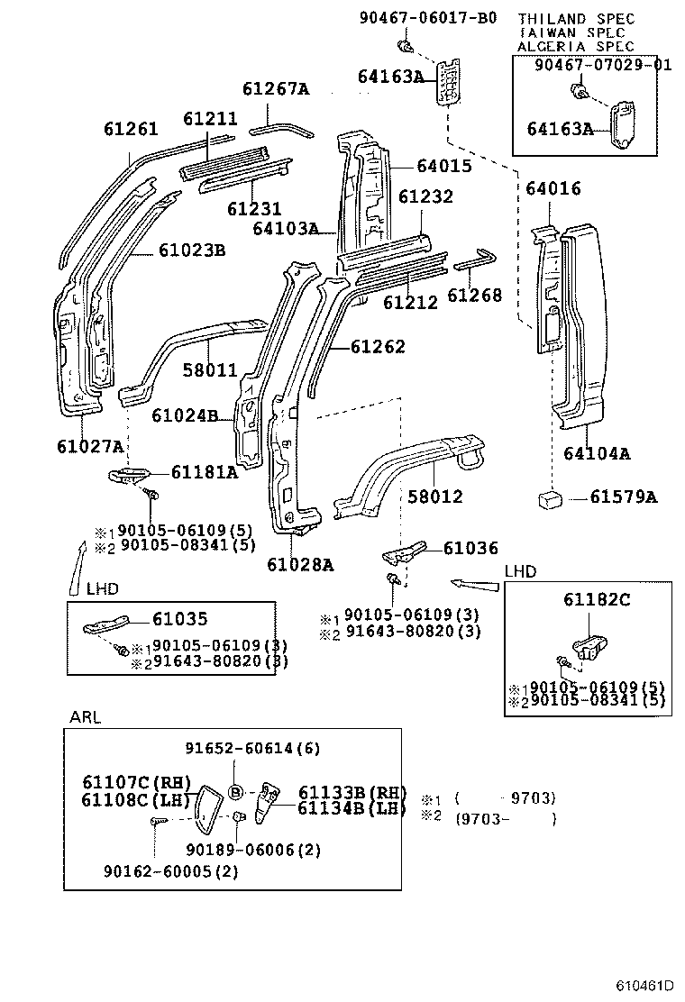 61023-37010 PILLAR SUB-ASSY, FRONT BODY, INNER RH product image