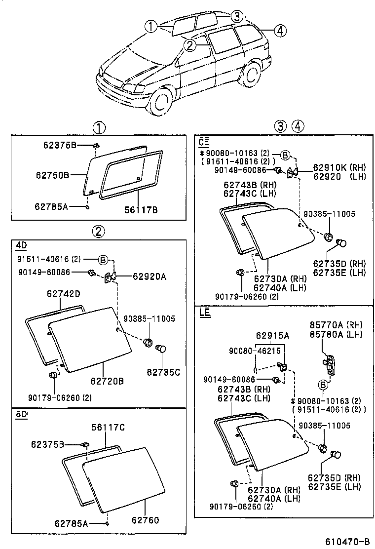 Toyota 62735-95D00 RETAINER, SIDE FRONT WINDOW HINGE, LH