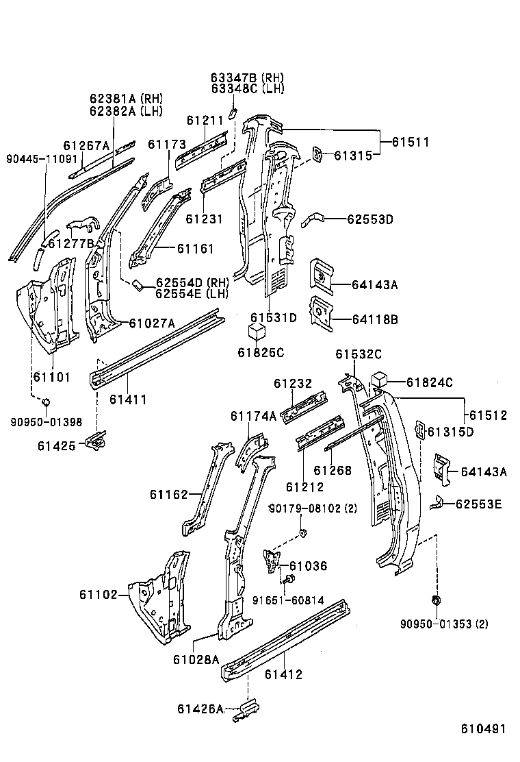 76607-39035 MUDGUARD SUB-ASSY, QUARTER PANEL, REAR RH product image