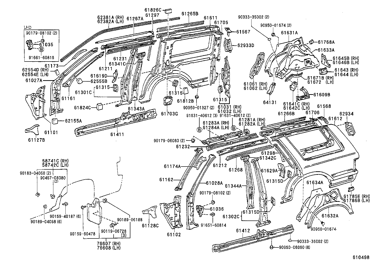 61102-89901 PANEL SUB-ASSY, COWL SIDE, LH product image
